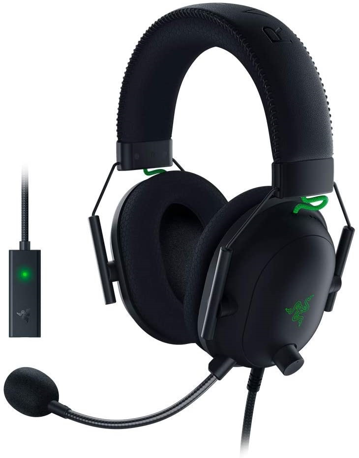 Razer Blackshark V2 gamer headset + USB-s mikrofon erősítő
