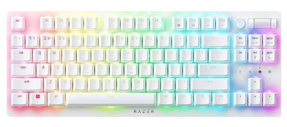 Razer DeathStalker V2 Pro TKL US vezeték nélküli fehér (Red switch) billentyűzet