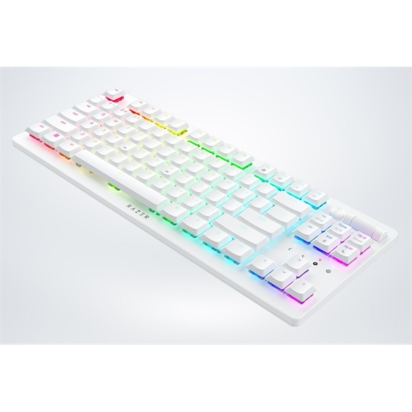 Razer DeathStalker V2 Pro TKL US vezeték nélküli fehér (Red switch) billentyűzet