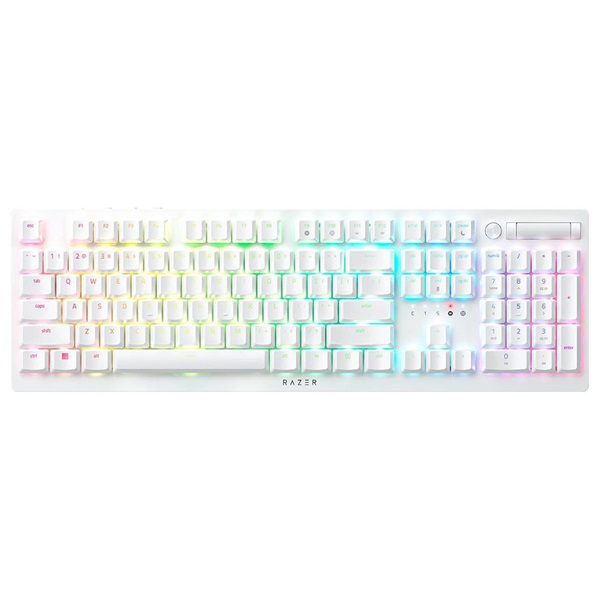 Razer DeathStalker V2 Pro US vezeték nélküli fehér (Purple switch) billentyűzet