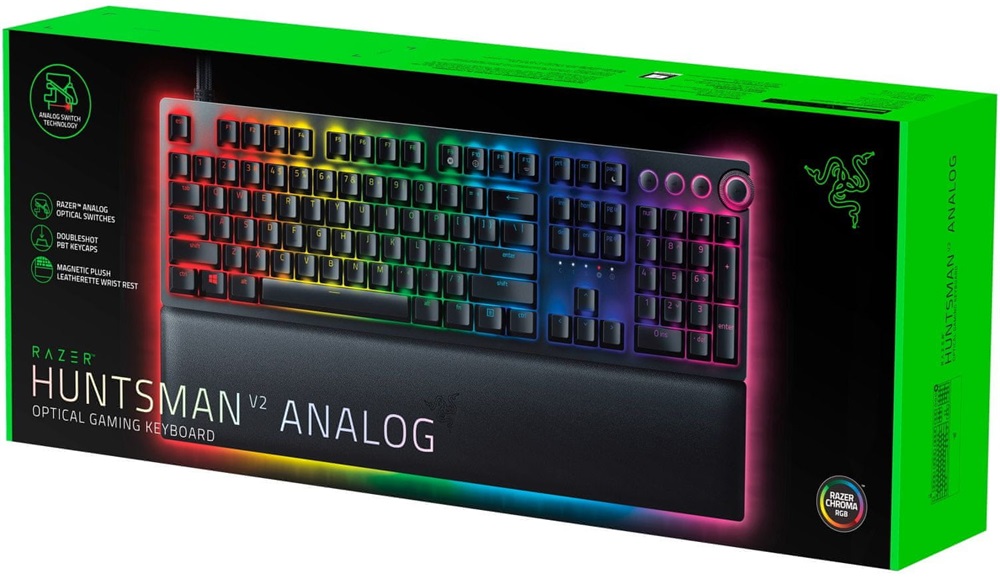 Razer Huntsman V2 (Analog Switch) US RGB fekete gamer billentyűzet