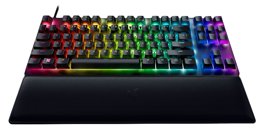 Razer Huntsman V2 Tenkeyless (Purple Switch) US RGB fekete gamer billentyűzet
