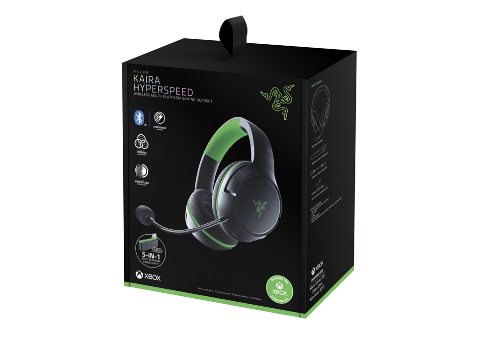 Razer Kaira HyperSpeed Xbox fekete vezeték nélküli gamer headset