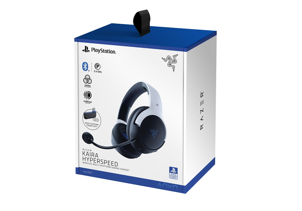 Razer Kaira Hyperspeed for Playstation fehér gamer headset
