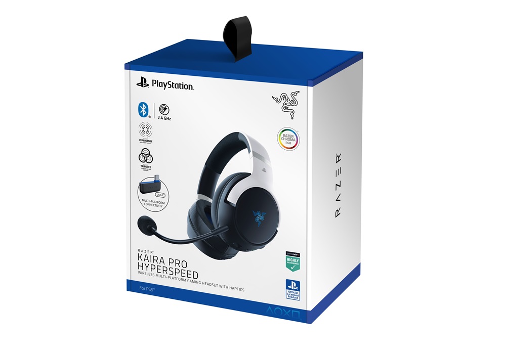 Razer Kaira Pro Hyperspeed for Playstation fehér gamer headset