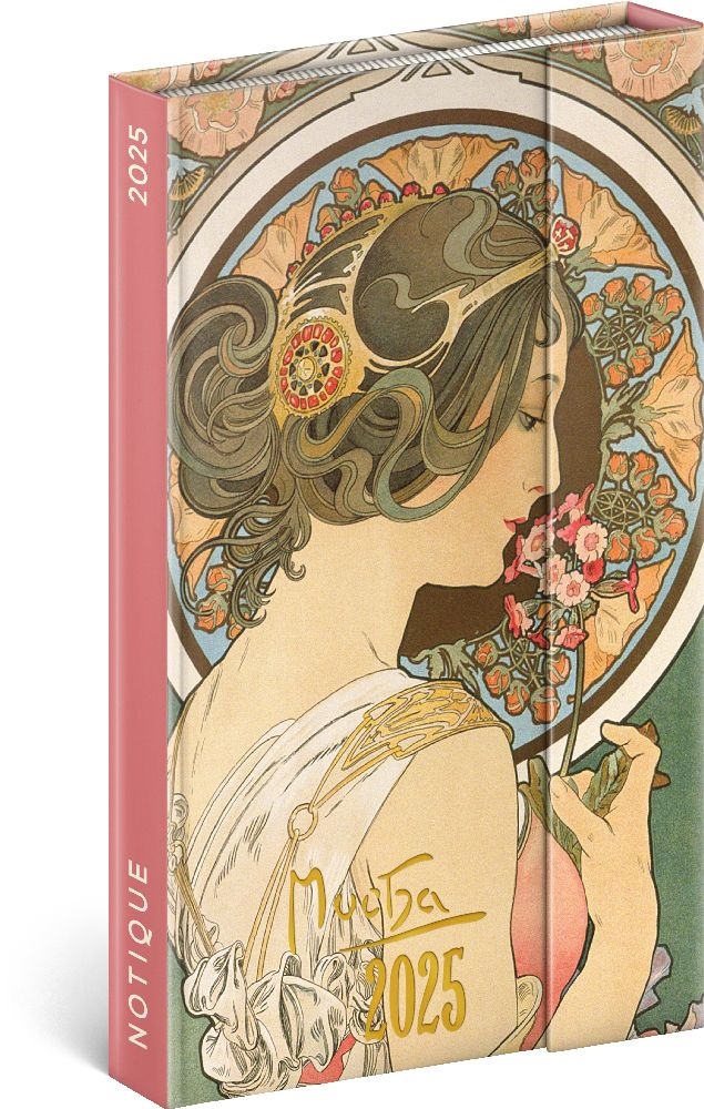 Realsystem 2025 Alphonse Mucha 5412-AM B6 mágneses zsebnaptár