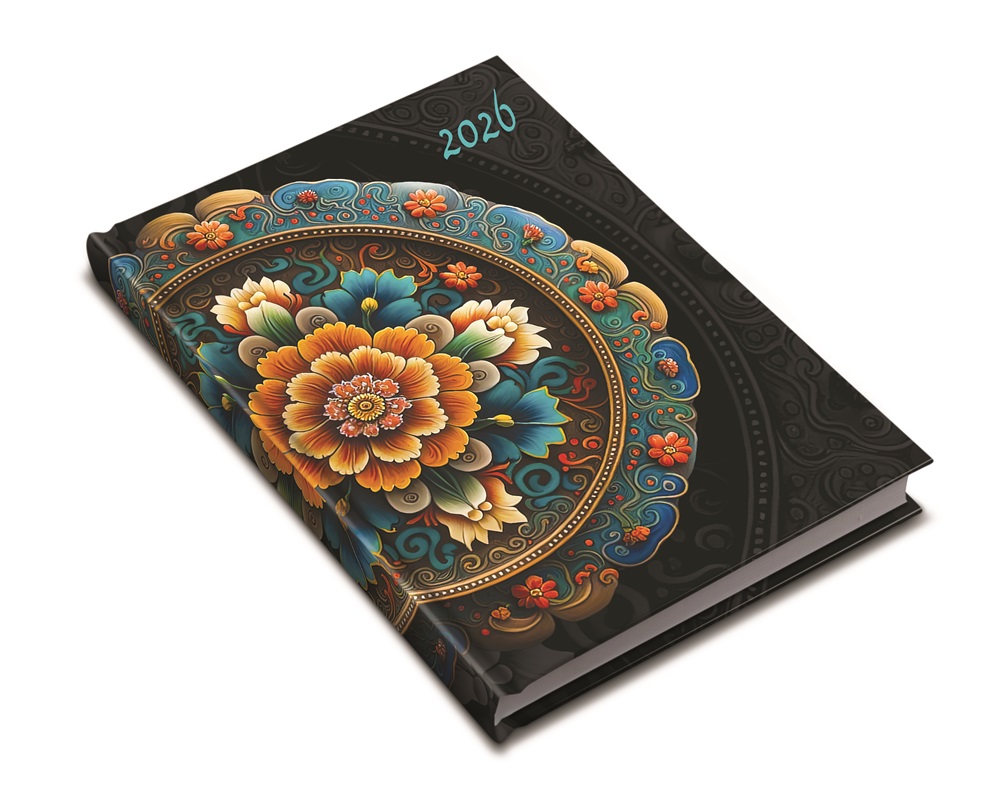 Realsystem 2026 2-Day 5441-64 mandala B6 kétnapos beosztású zsebnaptár
