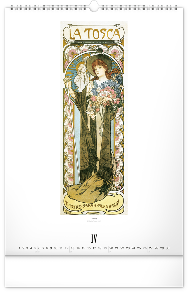 Realsystem 2026 Alphonse Mucha 6094-AM falinaptár