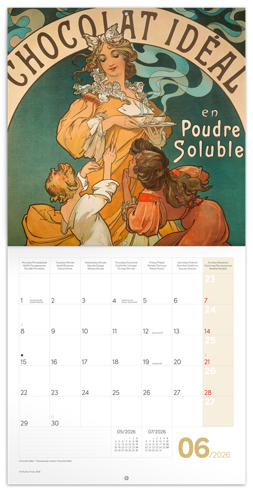 Realsystem 2026 Alphonse Mucha 6097-AM falinaptár