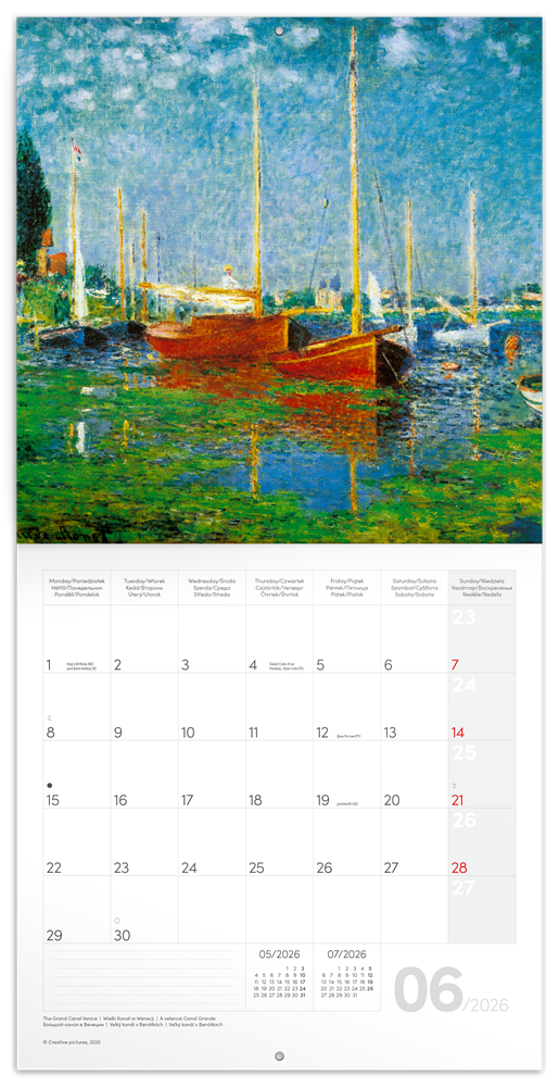 Realsystem 2026 Claude Monet 6097 falinaptár