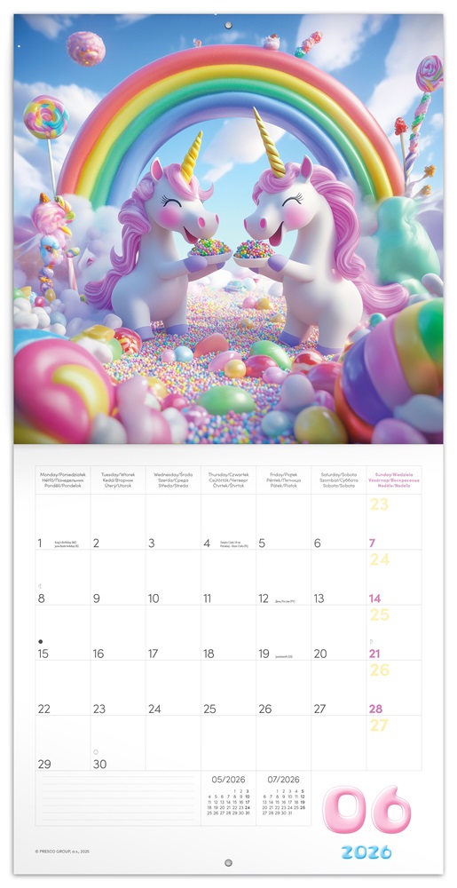 Realsystem 2026 Happy Unicorns 6097 falinaptár