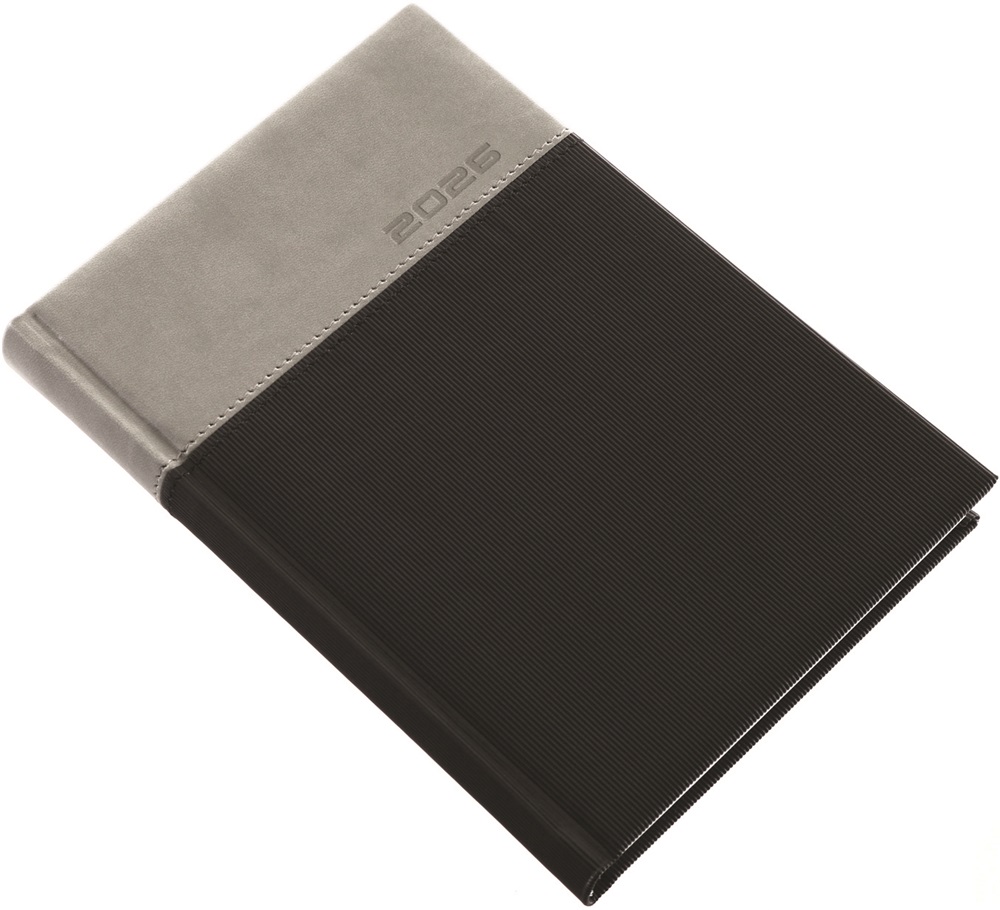 Realsystem 2026 LUX 5321-43 A5 napi beosztású grafit határidőnapló