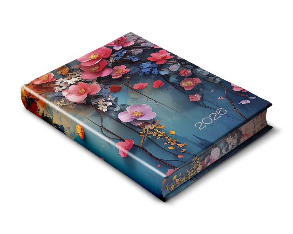 Realsystem 2026 Librobello Kalendárium Hölgyeknek 5421 élfestett floral határidőnapló