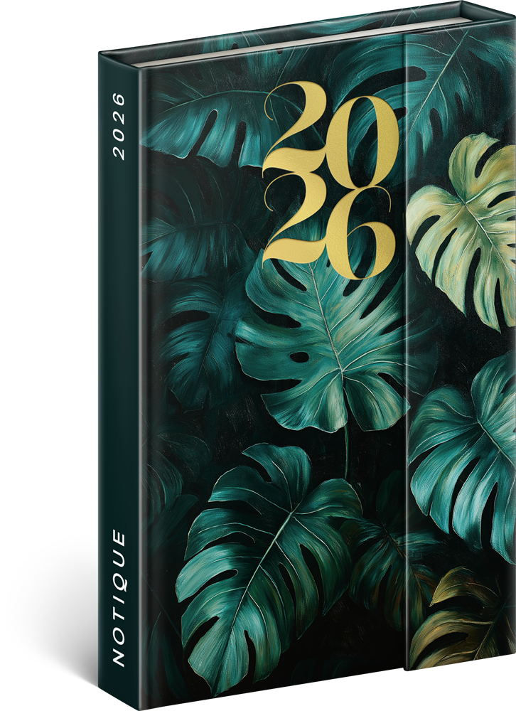 Realsystem 2026 Monstera 5412 B6 mágneses zsebnaptár