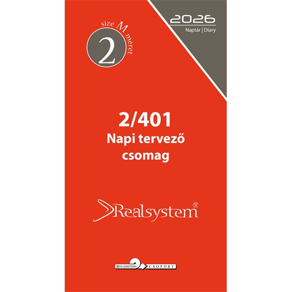 Realsystem 2/401 éves napi beosztású gyűrűs naptár kiegészítő