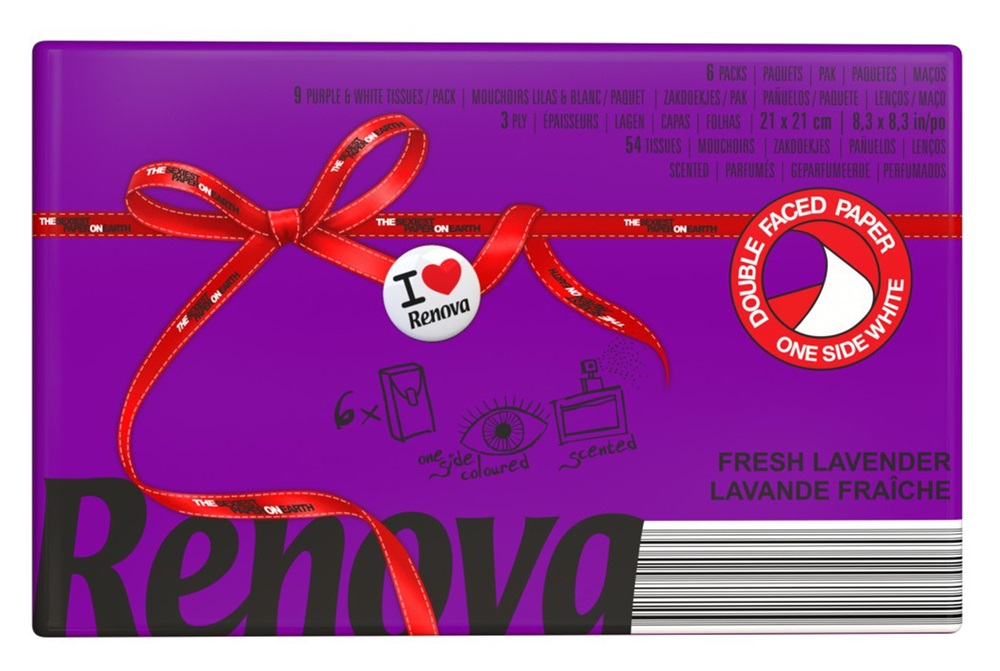 Renova 6x9 db-os 3 rétegű levendula illatú papírzsebkendő