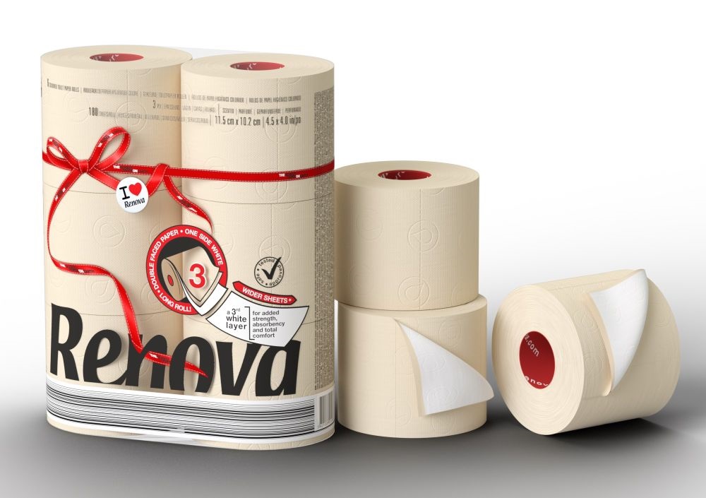 Renova Rl Maxi 6 tekercses 3 réteg bézs toalettpapír
