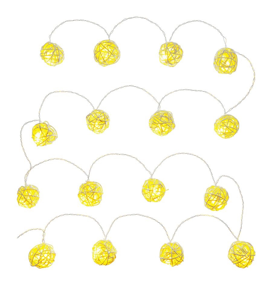 Retlux RXL 248 16 LED/2x AA/meleg fehér rattan golyók karácsonyi gömbfüzér