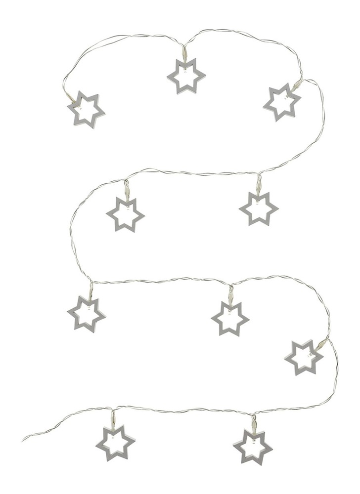 Retlux RXL 270 10 LED/2x AA/meleg fehér hatágú csillagok karácsonyi fényfüggöny