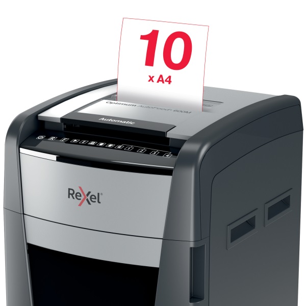Rexel Optimum AutoFeed+ 600M mikrokonfetti automata iratmegsemmisítő
