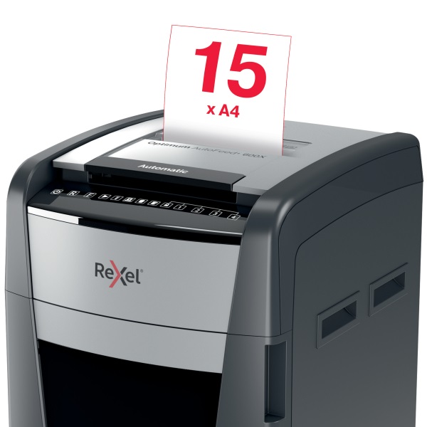 Rexel Optimum AutoFeed+ 600X konfetti automata iratmegsemmisítő