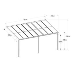 Riwall RMPP 16x10 Anthracite 5 x 3 m, antracit alumínium pergola