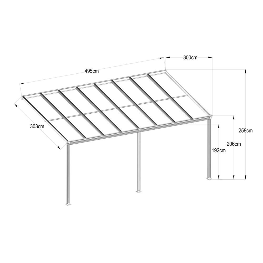 Riwall RMPP 16x10 Anthracite 5 x 3 m, antracit alumínium pergola