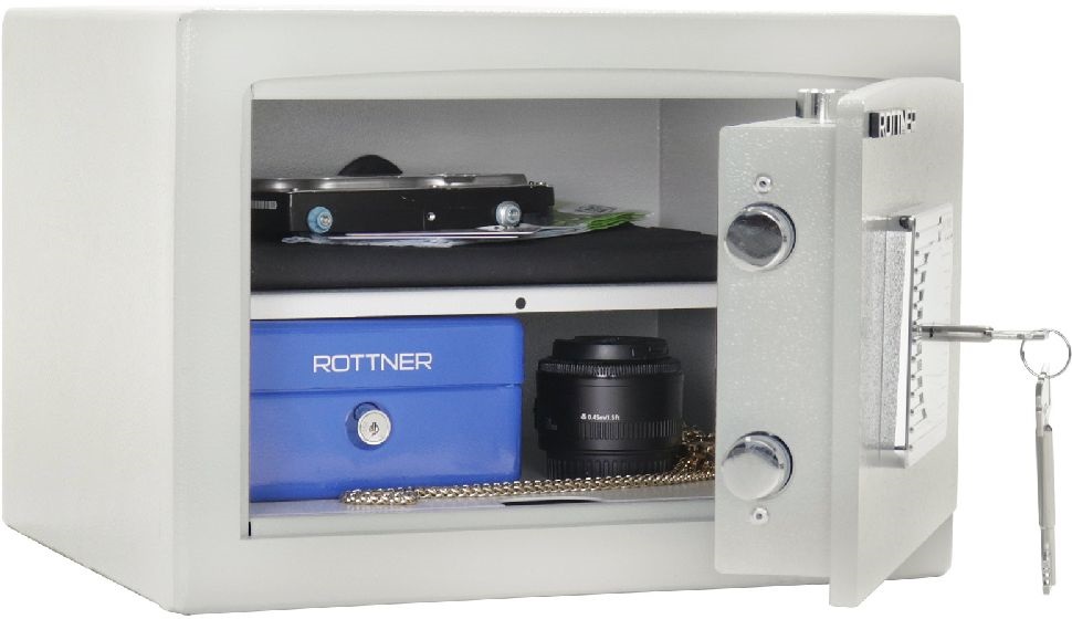 Rottner Fifty világosszürke kulcsos páncélszekrény