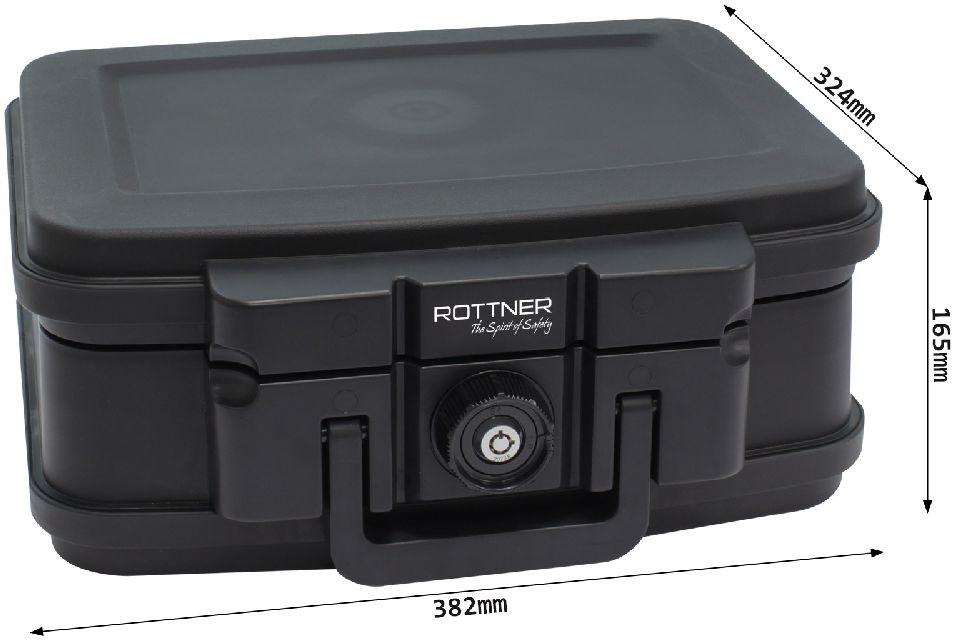 Rottner Fire Data Box 1 fekete kulcsos záras tűzálló kazetta