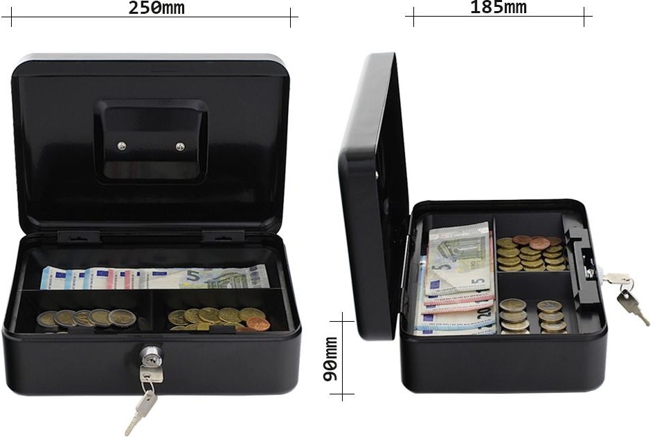 Rottner HomeStar Cash3 fekete pénzkazetta