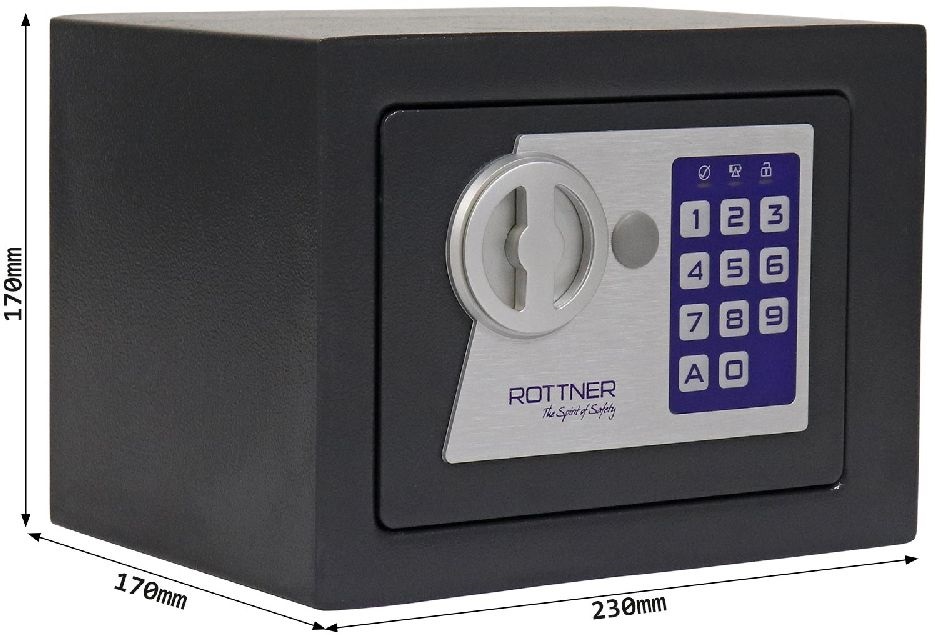 Rottner Jupiter 1 antracit elektronikus, vészkulcsos bútorszéf