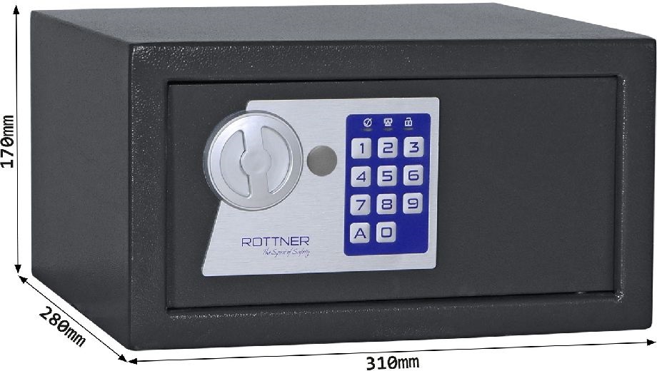 Rottner Jupiter 2 antracit elektronikus, vészkulcsos bútorszéf