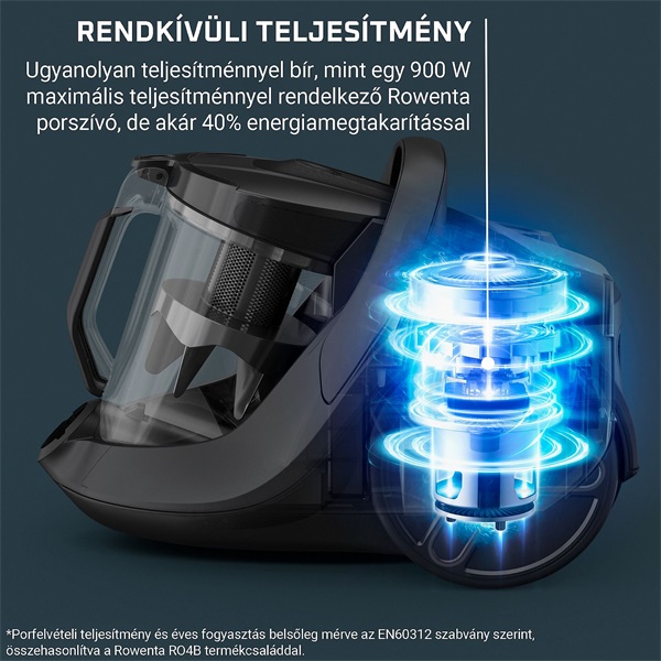 Rowenta RO7C89EA Green Force Cyclonic Effitech+ Total Clean fekete porzsák nélküli porszívó