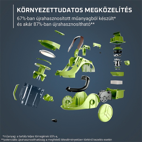 Rowenta RO7C89EA Green Force Cyclonic Effitech+ Total Clean fekete porzsák nélküli porszívó