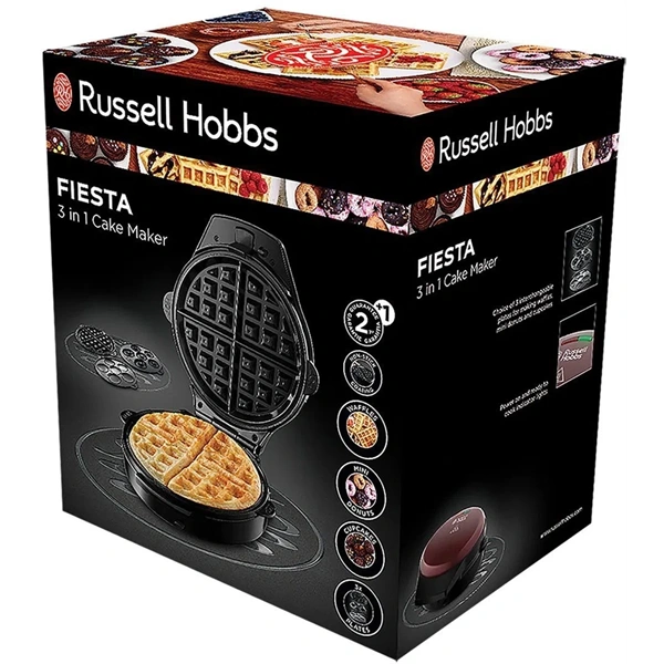 Russell Hobbs 24620-56/RH Fiesta 3in1 bordó fánk -  sütemény- gofrisütő