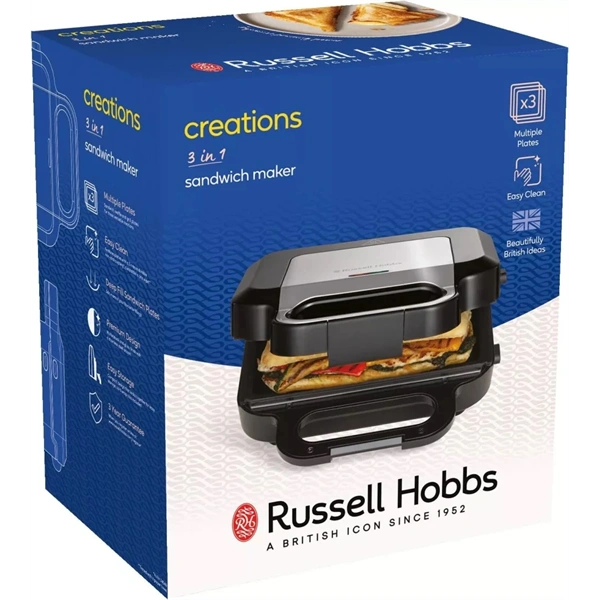Russell Hobbs 26810-56/RH Creations 3in1 fekete gorfi - grill/panini - szendvicssütő