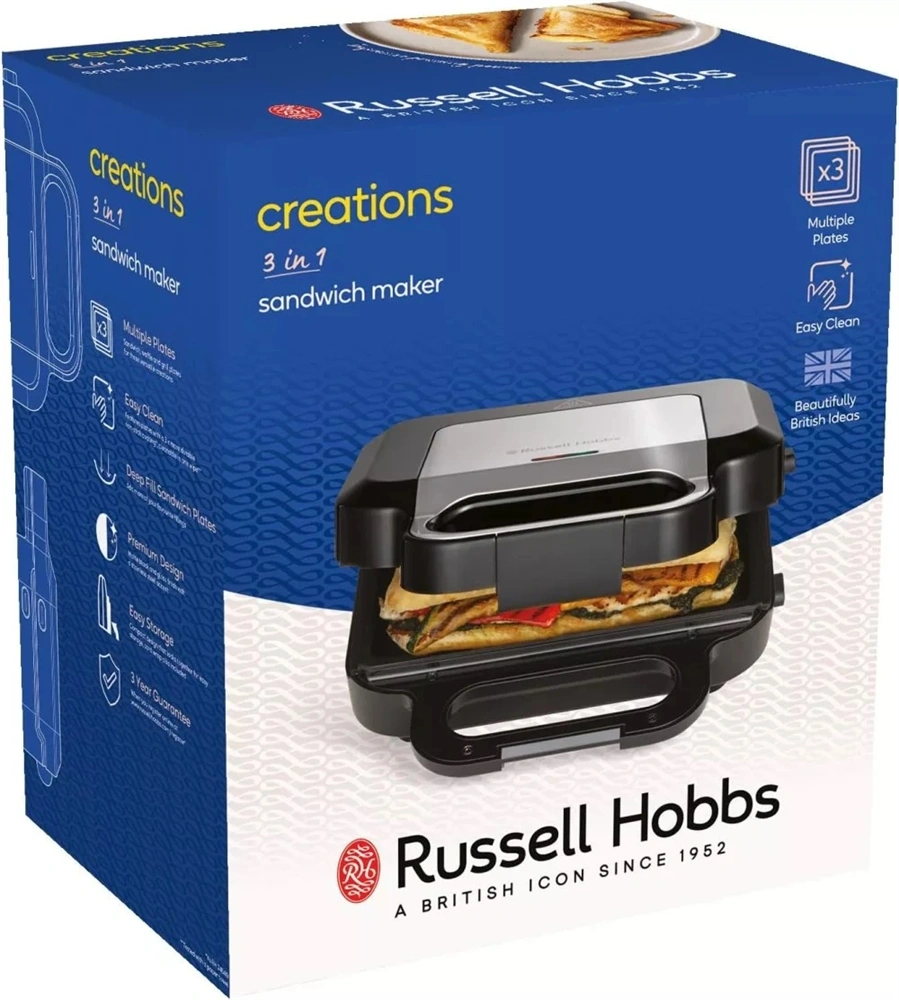 Russell Hobbs 26810-56/RH Creations 3in1 fekete gorfi - grill/panini - szendvicssütő