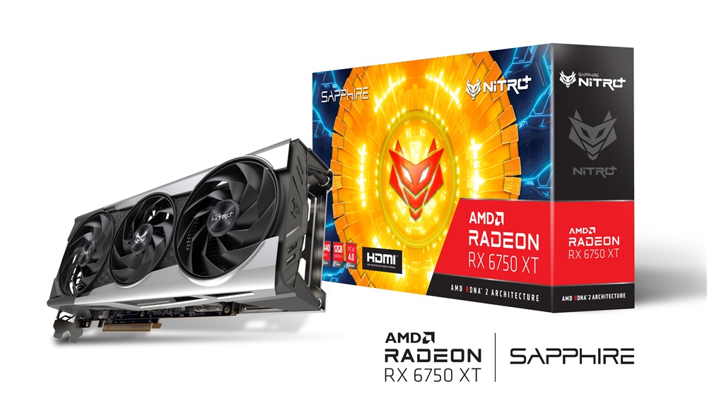 SAPPHIRE NITRO+ RX 6750 XT GAMING OC AMD 12GB GDDR6 192bit PCIe videokártya