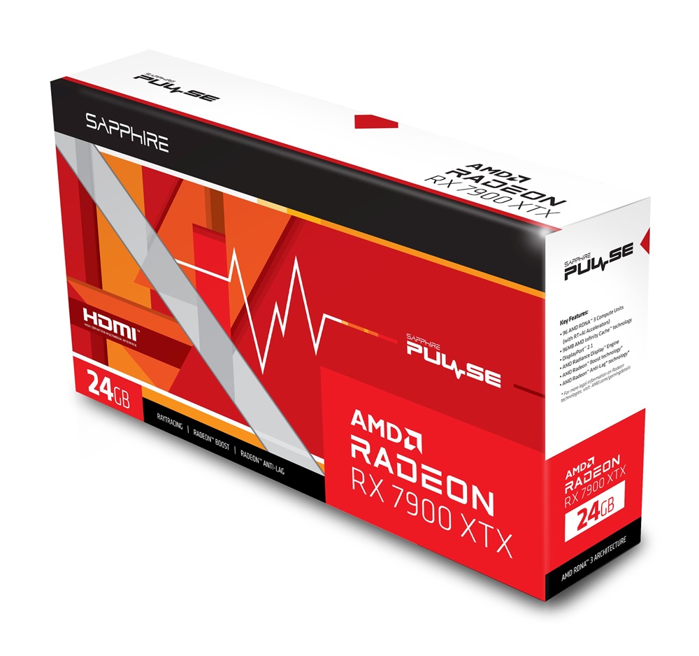 SAPPHIRE PULSE AMD Radeon RX 7900 XTX 24G GDDR6 (11322-02-20G) Videokártya