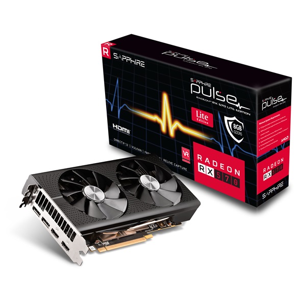 SAPPHIRE PULSE RX 570 8GB LITE AMD 8GB GDDR5 256bit PCIe videokártya