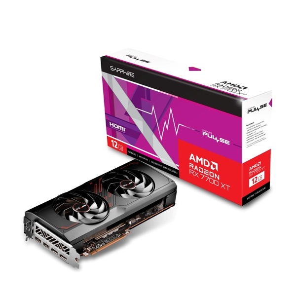 SAPPHIRE PURE Radeon RX 7700 XT AMD 12GB GDDR6 192bit PCIe videókártya