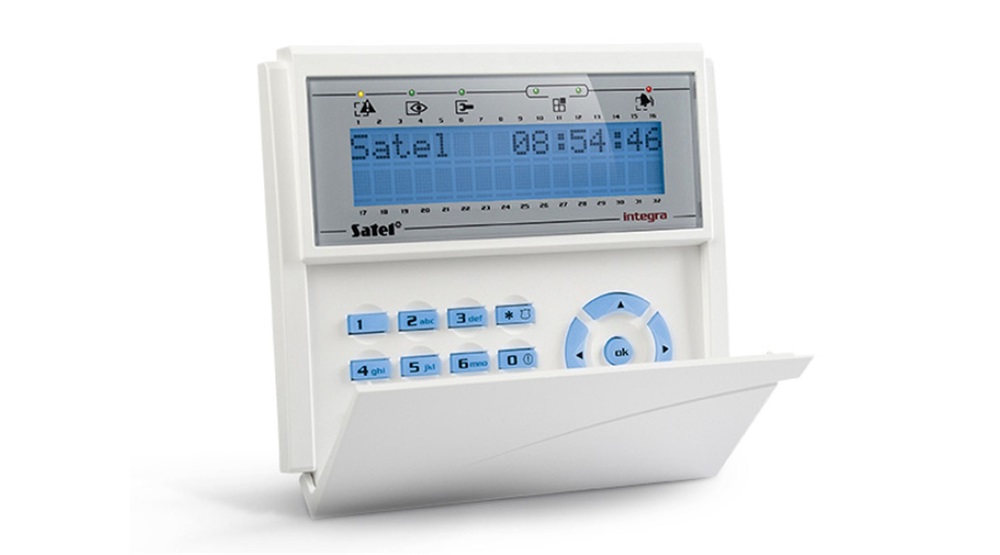 SATEL INTKLCDBL kék világítással/fedlappal/INTEGRA LCD kezelő
