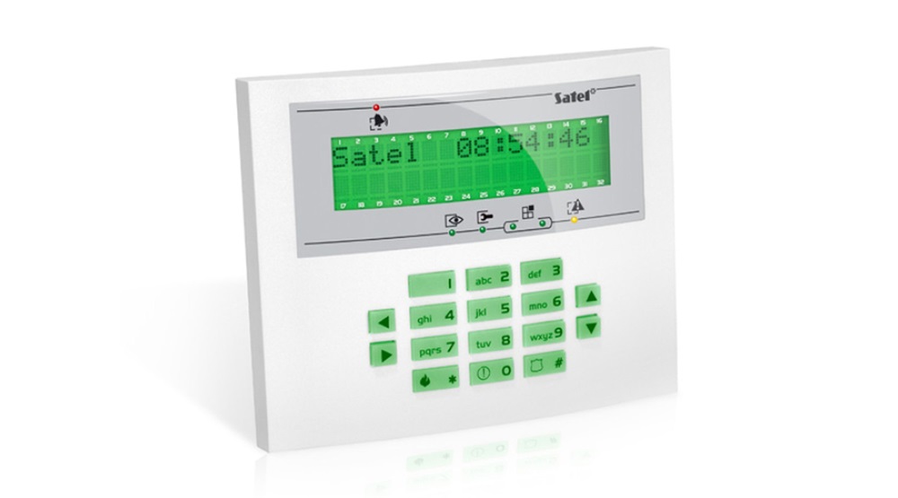 SATEL INTKLCDLGR zöld világítással/fedlap nélkül/INTEGRA LCD kezelő