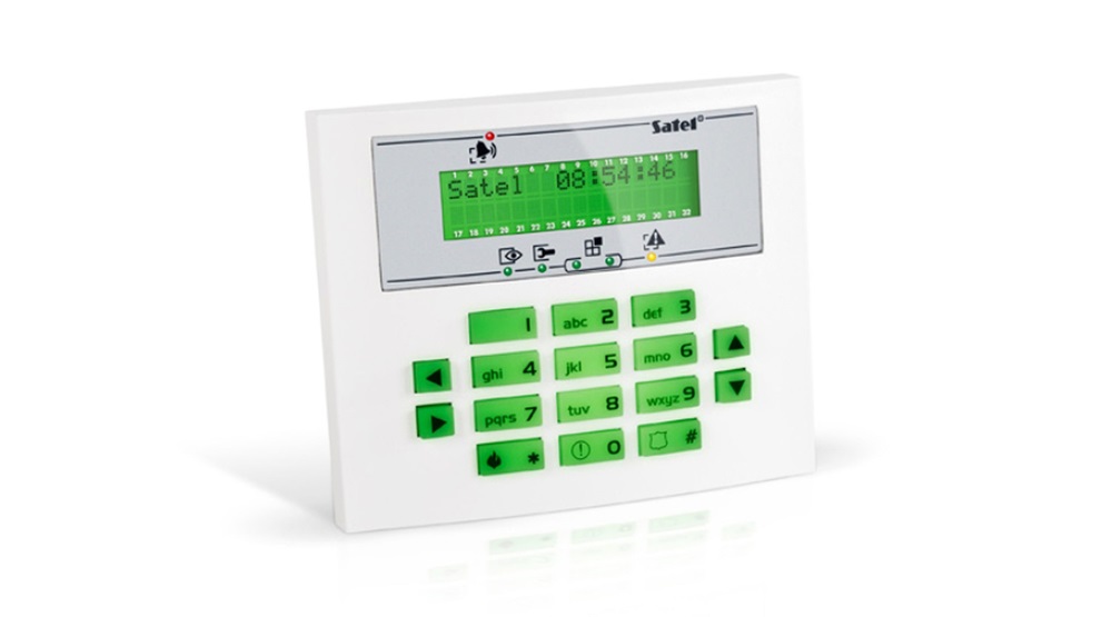 SATEL INTKLCDSGR zöld világítással/fedlap nélkül/INTEGRA LCD kezelő