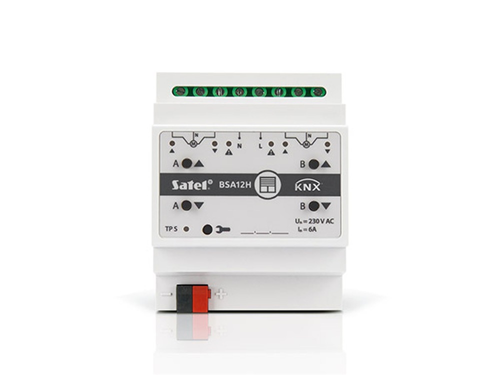 SATEL KNXBSA12H 2 relékimenetes/230 V AC-s/redőny, vagy ablakmozgató motor vezérlés