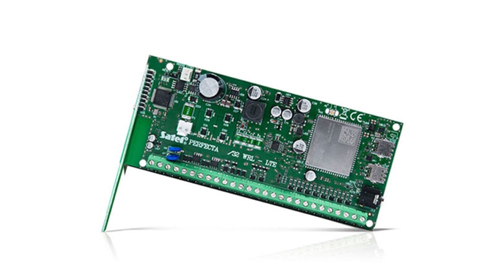 SATEL PERFECTA32WRLLTE beépített 433MHz-s vevő modullal/8-32 zónáig bővíthető/riasztóközpont panel