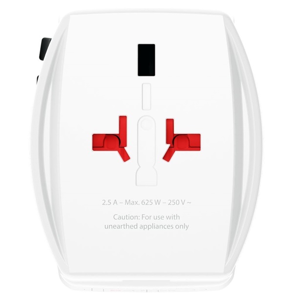 SKROSS 1.302976 MUV 65W USB-A/USB-C fehér világutazó adapter + Type-C kábel