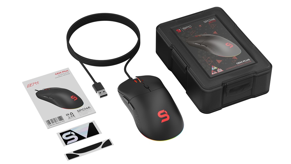 SPC Gear GEM Plus fekete gamer egér