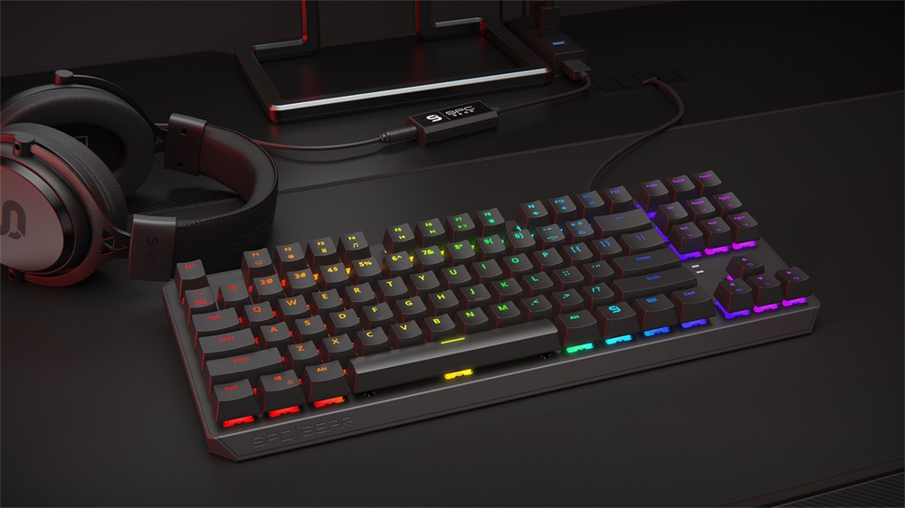 SPC Gear GK630K US Tournament (Kailh Blue) RGB mechanikus gamer billentyűzet