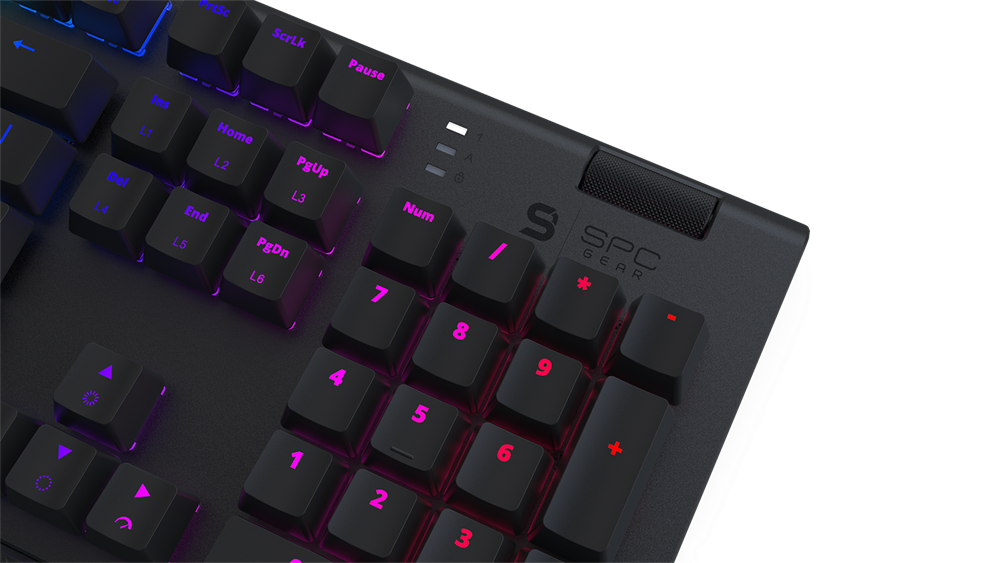 SPC Gear GK650K US Omnis (Kailh Blue) RGB mechanikus gamer billentyűzet